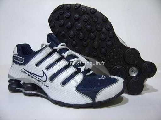 Fonctionnelle Nike Shox Nz Chaussures Blanches Baskets Marine Fonce